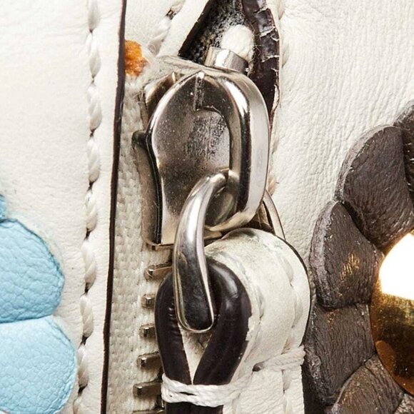 Fendi White Multicolor Leather Flowerland Backpack Bag main image 6